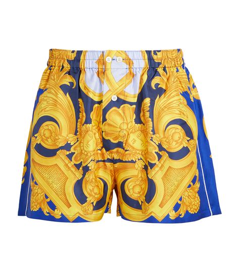 men's versace short set|Versace silk barocco shorts.